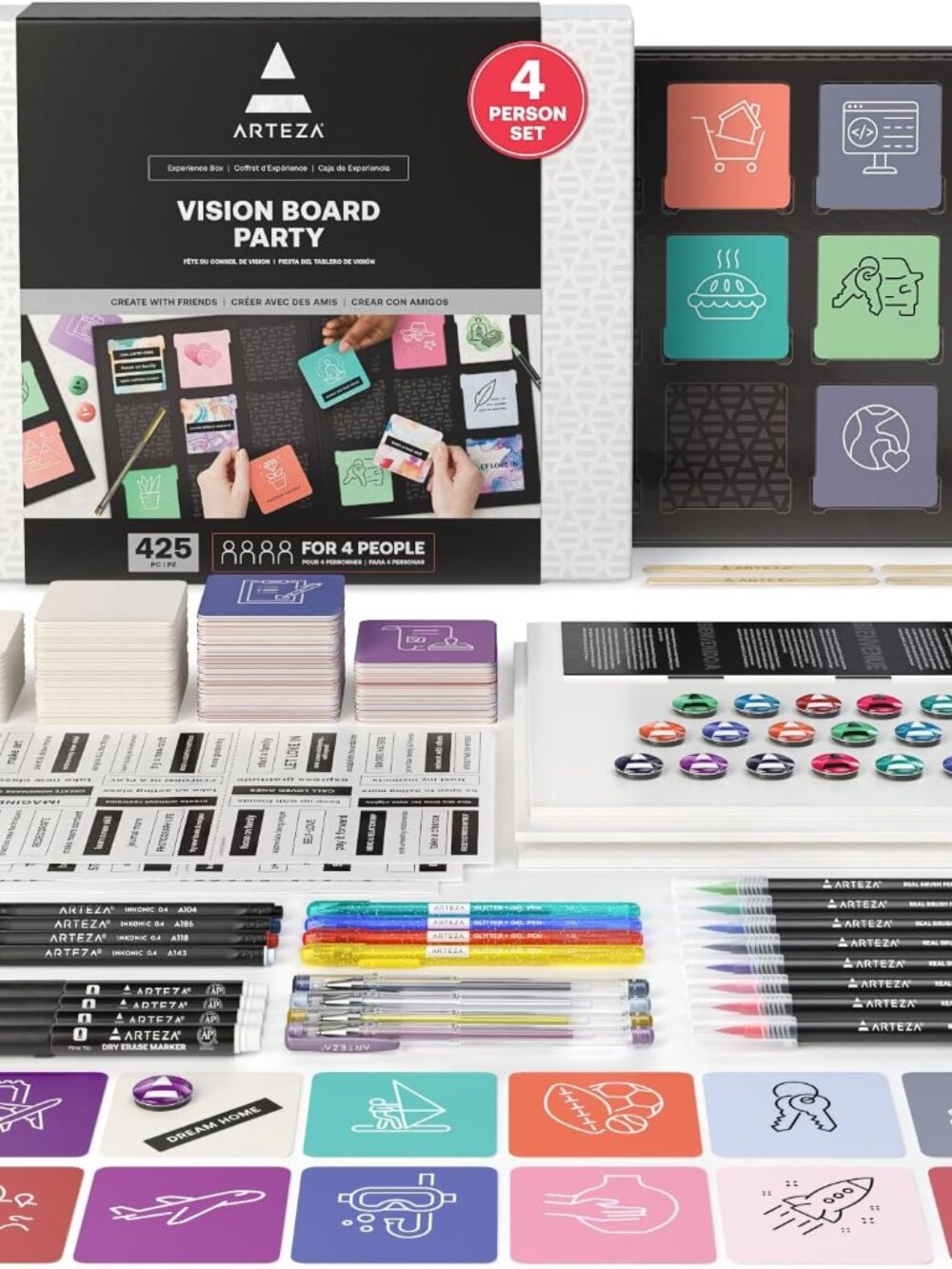 ✨Large Set 425 Pcs VISION BOARD PARTY Kit For 4 DIY Art & Craft Wish Bucket List
